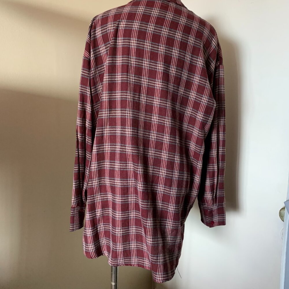 Prettylittlething Dark Red Checked Oversized Butt… - image 8